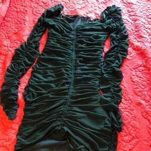 Elegant Green Ruched Dress
